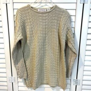 Vintage Neutral Textured Knit Sweater